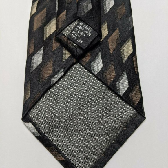Paul Dione Geometric Silk Necktie - Picture 5 of 6